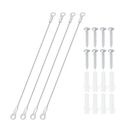 PATIKIL Cabinet Door Restraint Kit 1.5mm x 20cm, 4 Pack Stainless Steel Flexible Braided Cable Door Hinge Limiter for Limiting Chest Cupboard Door Opening Angle Swing