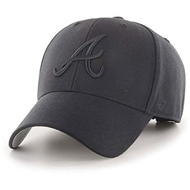 47 Atlanta Braves Hat Mens Womens Adjustable Baseball Cap MVP Style, Black, One Size Fits