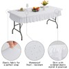 RUOYU 6ft White Stretch Tablecloth for Rectangular Tables - Flared