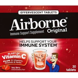 Airborne 1000mg Vitamin C with Vitamin D & Zinc, Sugar Free Multivitamin Immune Support Supplement, Antioxidants Vitamins A C & E, Very Berry Flavor, 