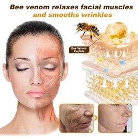 Bienengift-Faltenentfernungscreme, Bienengift-Hautbehandlungscreme, Anti-Falten-Feuchtigkeitscreme, Creme für das Gesicht, Befeuchtet und strafft die Haut, Für alle Hauttypen, Schachtel mit zwei