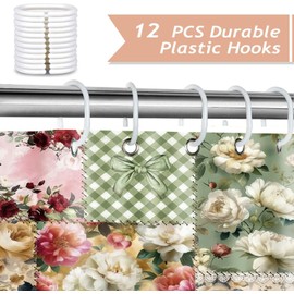 Boho Aesthetic Boho Flowers Shower Curtains for Bathroom, 72 X 72 Inches