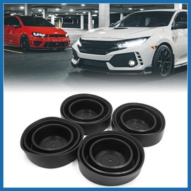 A ABSOPRO Universal 4Pcs Black Rubber Housing Seal Cap Dust Cover for Car LED Headlight Item Replacement
