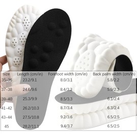 AWAVM Memory Foam Insoles with Arch Support for Women Men,Thick Insoles,Comfort Massage Insoles Replacement Shoe Inserts for Trainers Sneakers Sports Shoes,Breathable,Shock Absorption (8/8.5UK)