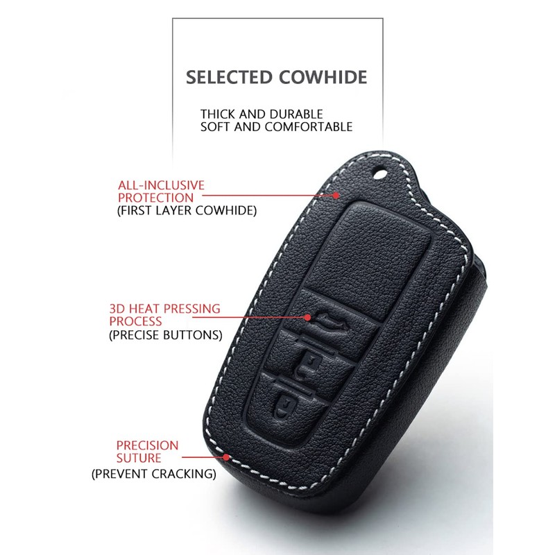 ontto Leather Car Key fob Cover fit for Toyota Camry