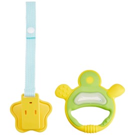 Richell Teething Holder R Kame-san Green For Ages 3 Months and Up