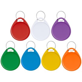 Uniclife 1.5 Inch Colorful Keyrings for Writing on Writable Round Plastic Key Rings with Split Rings Sturdy Item Identification in 7 Different Colors 50 Pieces