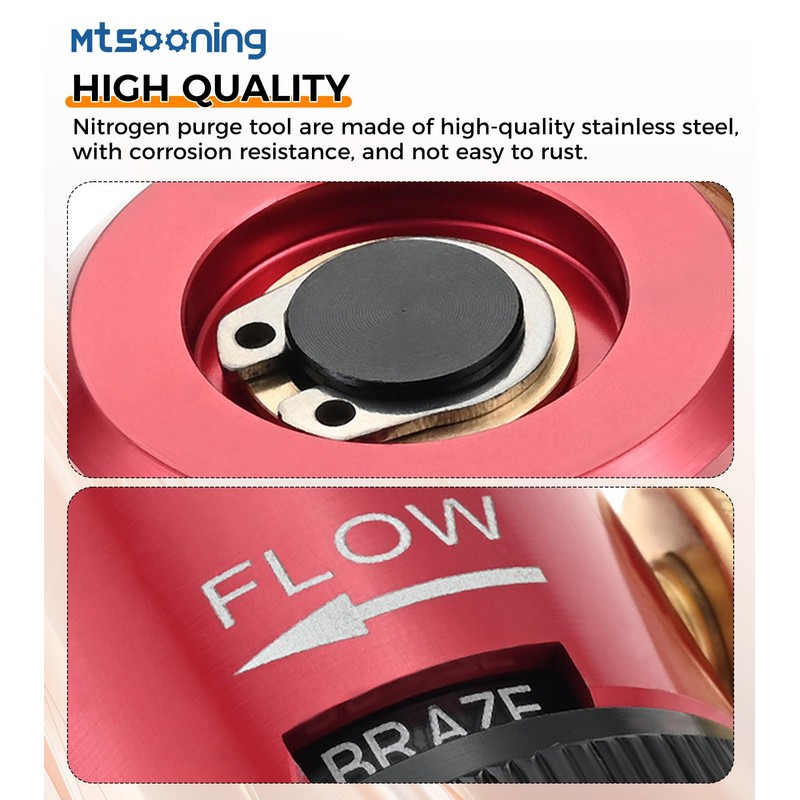 Mtsooning Nitrogen Purge Tool, HVAC Purge Nitrogen Flow Regulator, Red