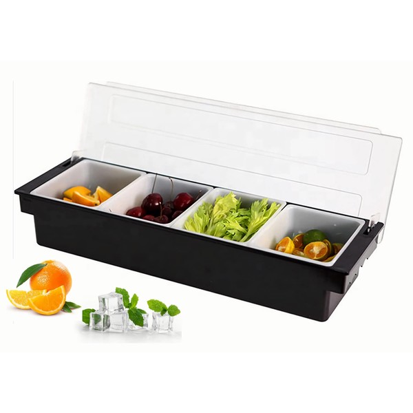 HMFDYHz Ice Chilled Condiment Caddy Serving Container with Lid, Fruit