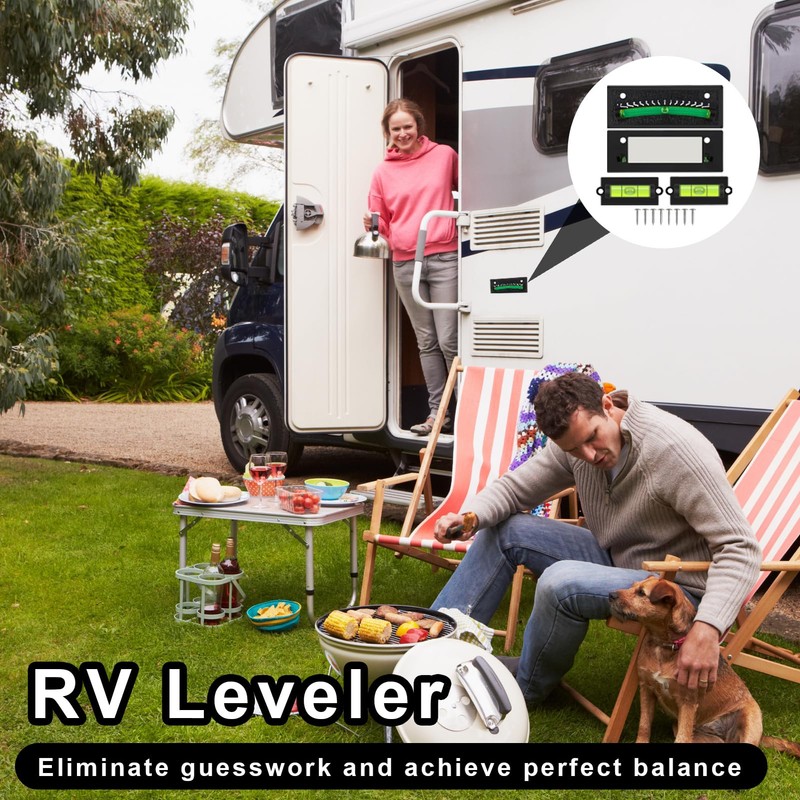2+2 Pcs Rv Level Bubble Self-Adhesive & Wall Mounted,System,Small,Camper Level