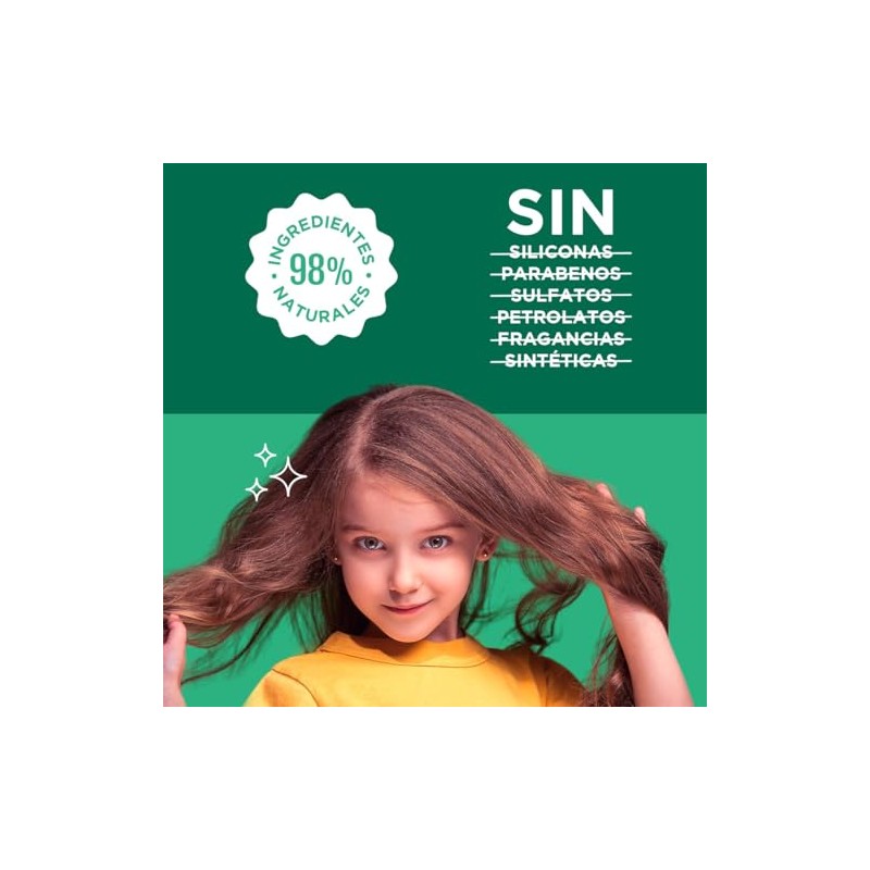 Árbora Desenredante natural sin enjuague niños aguacate aloe vera 2