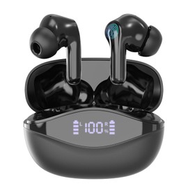 Wireless Earbuds, Ear Buds 5.4 Bluetooth Earphones Noise Cancelling USB C Mini Headphones Touch Control HiFi Stereo Sound 13mm Drivers Deep Bass with Mic Dual LED Display 35H Playtime Water-Resistant