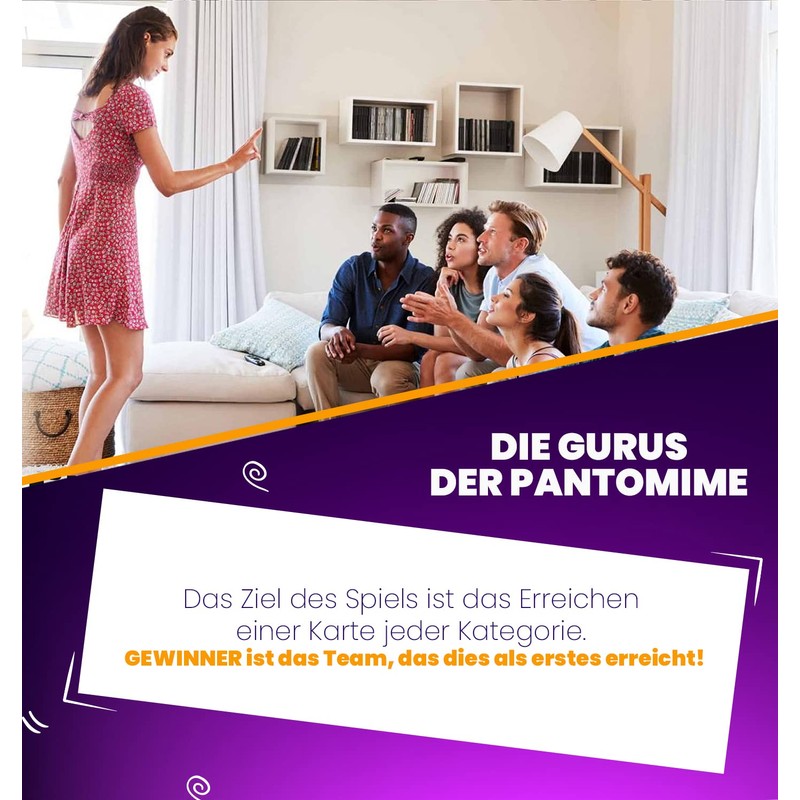 Glop Pantomime, Pantomime Spiel, Brettspiele für Kinder ab 8 Jahren