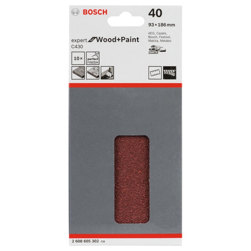 Bosch 2608605302 Sanding Paper #40, Economy Type, Magic Type
