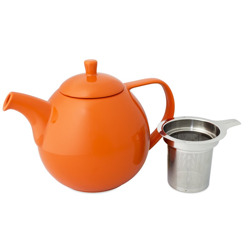 FORLIFE Curve Teapot with Infuser, 45-Ounce, Carrot