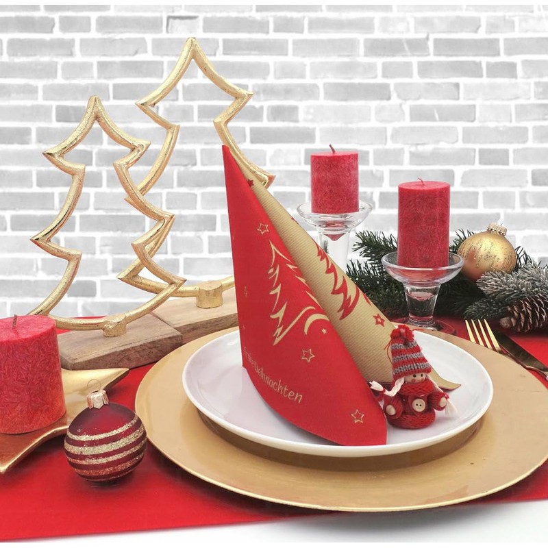 50 Napkins Christmas 40 x 40 Fabric-Like – Christmas Tree