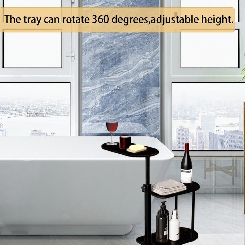 MOYUXIAO 3 Layer Bath Tub Tray Table,Bathtub Trays,Height Adjustable Bathtub