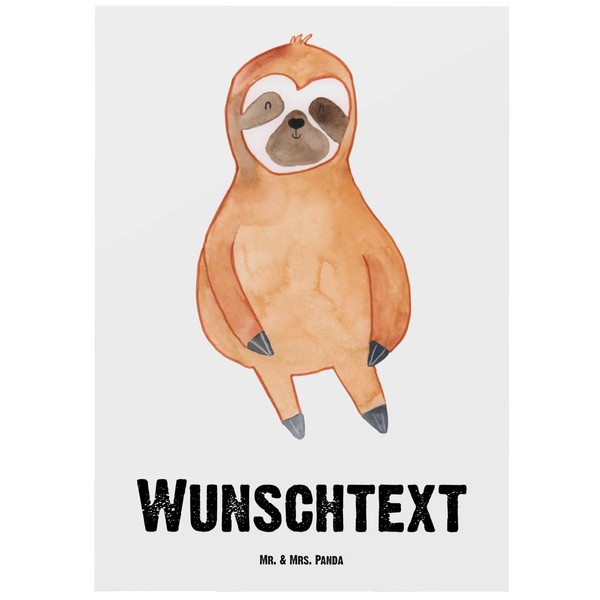 Mr. & Mrs. Panda Personalised Postcard Sloth Satisfied - Personalised
