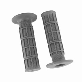 OVAQUIXI Silicone Motorcycle Handlebar Grips, 7/8 Inch 22mm, Anti Skid Grid Strip, Pair (Grey)