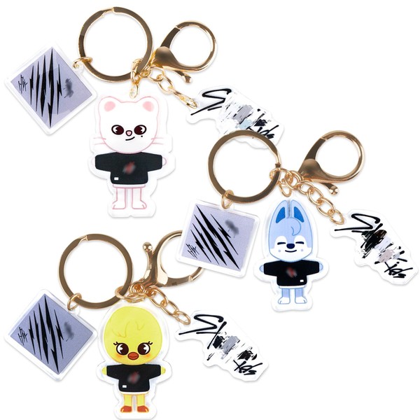 yumcute Sk Key Chain, 3 Pieces Cartoon Key Ring for