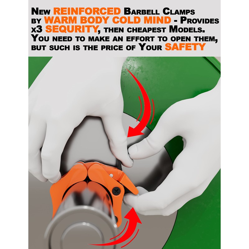 WARM BODY COLD MIND Reinforced 50 mm Dumbbell Clasps, Olympic