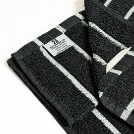 ZEE APPAREL Cotton Kitchen Tea Towels, 5 Pack, Grey with White Stripes, 100% Cotton Dish Towels, Highly Absorbent, Quick Dry, Soft & Durable, Includes Silver Thread Dishcloth