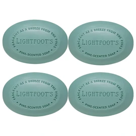 Lightfoot's Pine Soap for Men (Set of 4 Bars) All Natural Pine Scented Mens Athletic Soap for Body or Hands
