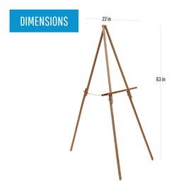 MasterVision Wood Display Easel, 3-Leg Lightweight, 63" High