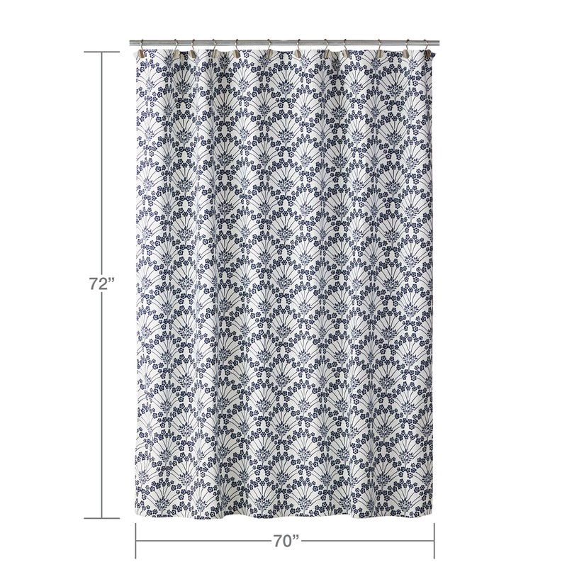 SKL Home Vern Yip Boho Floral Shower Curtain, White