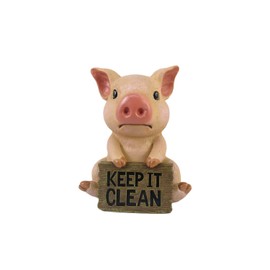 DWK Pig Toilet Tank Decorative Figurine | Pig Bathroom Sign | Funny Pig Themed Items and Farmhouse Pig Figurine | Shelf Decor for Bathroom Pig Sculpture - 6"