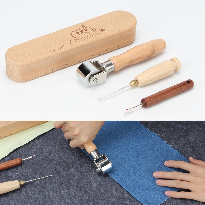 FMTYAOIU 4 Pcs Wooden Sewing Quilting Tools Include Tailor Clapper,Seam