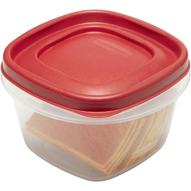 Rubbermaid Easy Find Lids Food Storage Containers, 2 Cup, Racer Red, 4-Piece Set