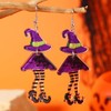 Halloween Witch Dangle Earrings for Women Blue Green Witch Hat