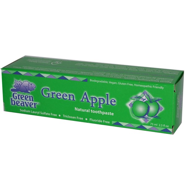 The Green Beaver Company Green Apple Natural Toothpaste, 2.5 oz