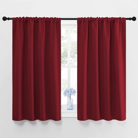 NICETOWN Burgundy Curtains Blackout Drape Panels - Lights Block Out Window Treatment Curtain Sets for Home Decoration on Christmas & Thanksgiving Day (Set of 2 Panels, 42 by 45-Inch)