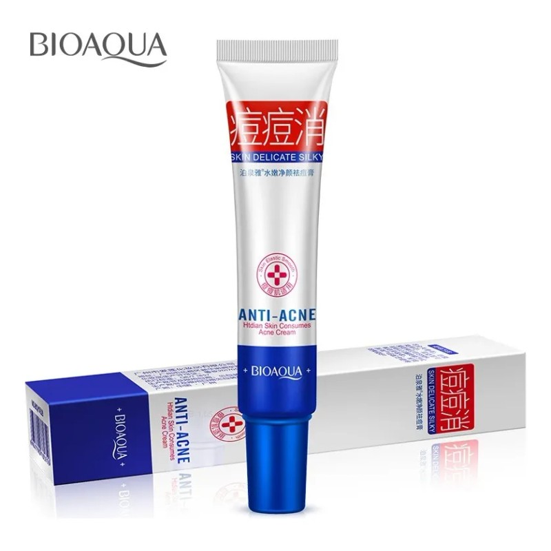 Bioaqua crema antiacné controla grasa y manchas, uso diario facial