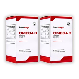 SMART MEGA Paquete de 2 piezas OMEGA 3 Suplemento alimenticio 30 cápsulas c/u