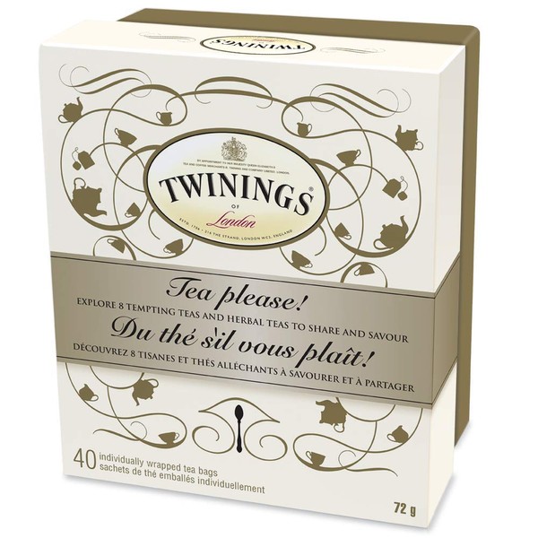 Twinings Tea Classics Sampler Box | Exquisitely Curated Variety Collection | 40 Count Tea Bags