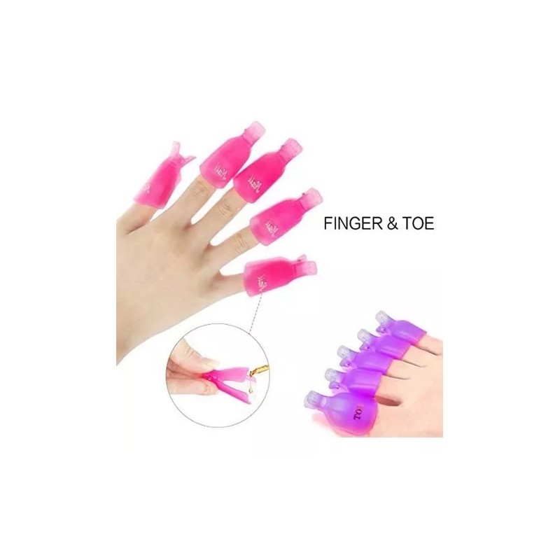 Kit 10 Juegos De Pinzas Quita Esmalte (5 Pinzas Cda
