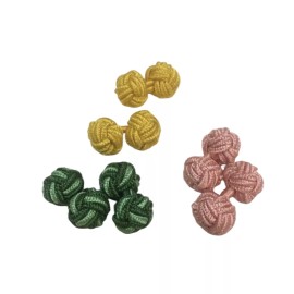 Robert Graham, 3 Pair Knot Elastic Cufflinks w Collectible Logo "Light Bulb" Jar