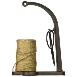 Abbott Collection Cast Iron Twine/String Spool Holder with Scissors, Dark Brown