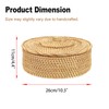 IGNPION Rattan Storage Basket with lid Table Decorative Wicker Storage