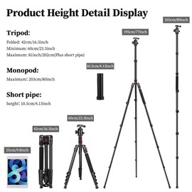 Professional Tripod for Camera, Victiv 81 inch Aluminium Compact Travel Camera Tripod Monopod Heavy Duty with Phone Mount, Compatible with Canon Nikon Sony