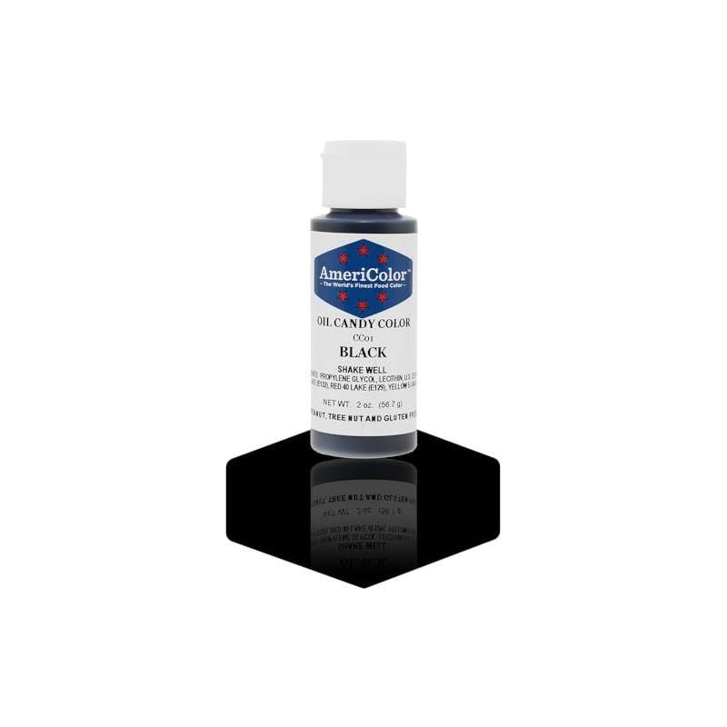 Americolor Candy Oil Food Color, 2-Ounce, Black