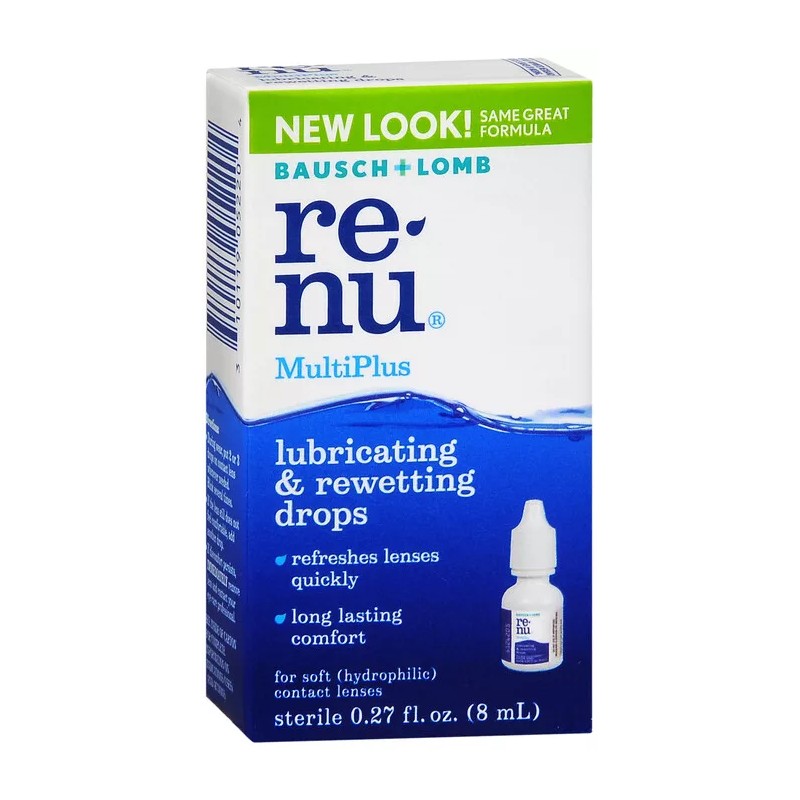 RENU MULTI + LUBE REWETTING DROP 8ML soft lens adjunctive