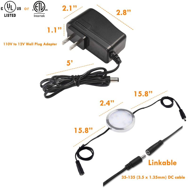 Lvyinyin Under Cabinet Lighting Dimmable LED Puck Lights, Above or