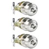 RAZCC Privacy Door Knobs, 3 Pack Satin Nickel Door Knobs
