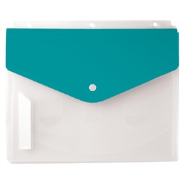 Office Depot® Brand 4-Pocket Cascading Binder Folder, 8-1/2" x 11", 65-Sheet Capacity, Clear/Aqua