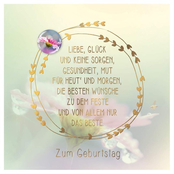 KE - Exclusive 150 x 150 mm Birthday Card, Glass