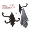 NOLITOY 2pcs Antique Iron Wall Mounted Hooks Swivel Arms Design